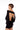 Vestido BLKMBA negro ajustado con espalda descubierta y mangas largas abullonadas.