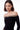 Blkmba Shoulderless Top negro - vista trasera | BLACKMAMBA