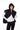 Chaleco negro acolchado BLKMBA con capucha y cierre frontal, estilo oversize, talle 1.