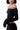 Top cuello bote negro microfibra elástica - vista lateral | BLACKMAMBA